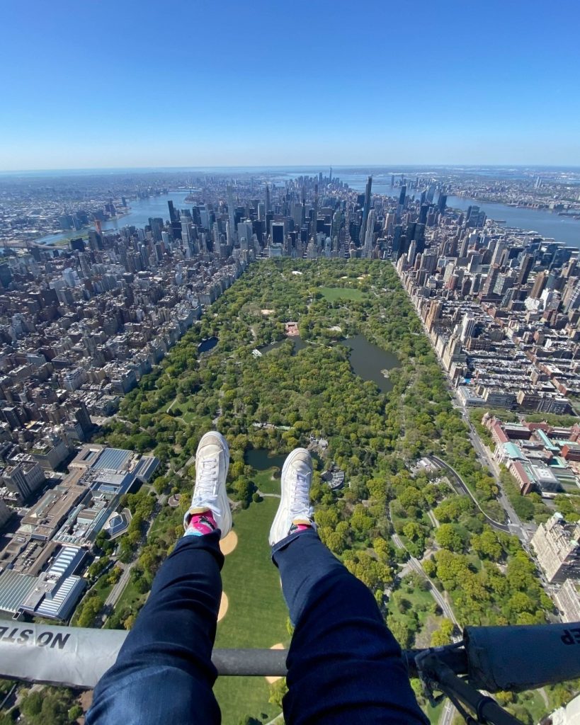 NYC Central Park photo take from a FlyNYON doors off charter